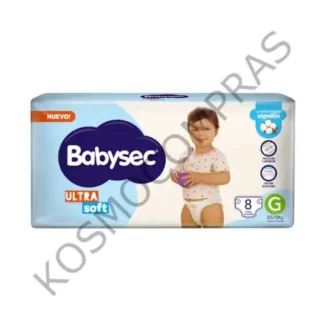 Pañal Babysec Ultra Soft G de 8 unidades