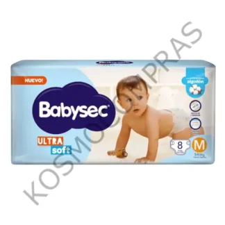 Pañal Babysec Ultra Soft m de 8 unidades