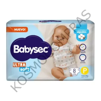 Pañal Babysec Ultra Soft p de 8 unidades
