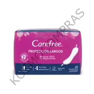 Protectores Diarios Carefree Protección Largos X 20 Un.