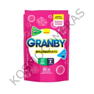 Jabón líquido para lavar ropa bicarbonato baja espuma de rosas Granby 800 ml