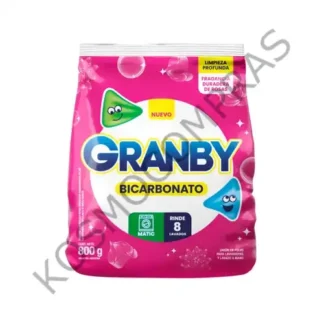 Jabón en polvo para lavar ropa bicarbonato baja espuma de rosas Granby 800 g