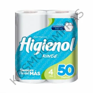 Papel Higiénico Higienol Max Hoja Simple de 50m x 4 unidades
