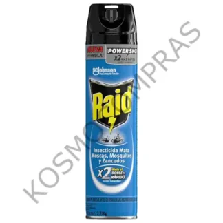 insecticida raid mata moscas mosquitos zancudos azul x2 380ml