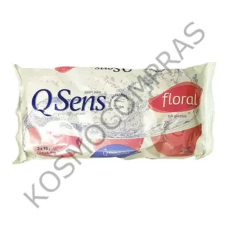 Jabón de Tocador Qsens para Manos floral de 3 unidades