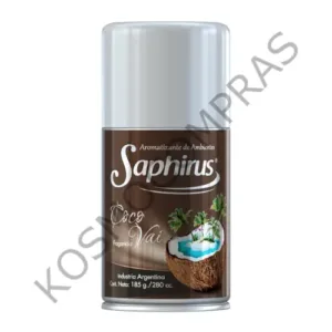 Aromatizante de Ambientes Saphirus Fragancia coco vai en Aerosol de 280mL