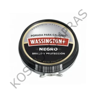 Pomada negro Wassington para Calzado Brillo y protección de 30g